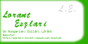 lorant eszlari business card